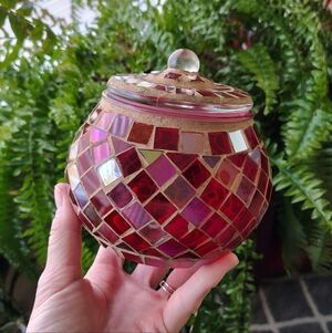 Vintage Mosaic Apothecary Glass Holder